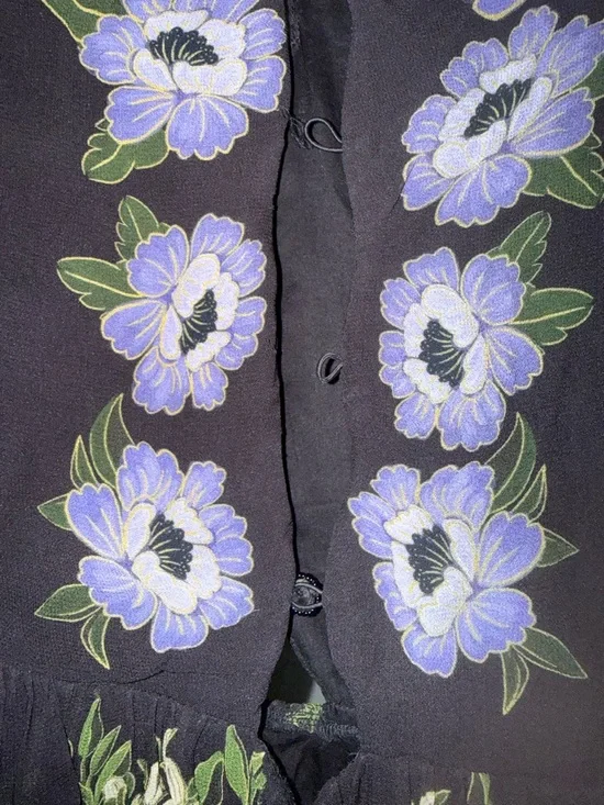 Farm Rio Black Winter Garden Ruffle Maxi Dress - Picture 11 of 11